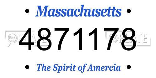 4871178 Massachusetts License Plate