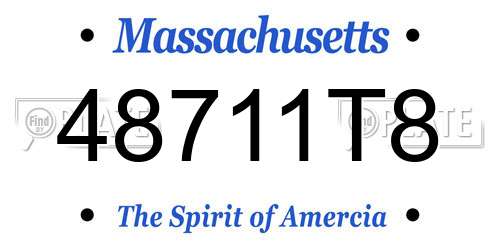 48711T8 Massachusetts License Plate