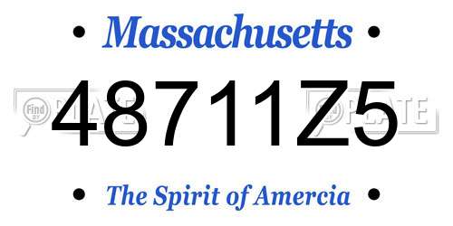 48711Z5 Massachusetts License Plate