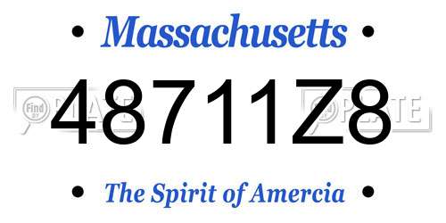 48711Z8 Massachusetts License Plate