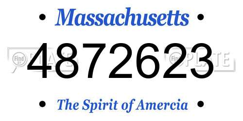 4872623 Massachusetts License Plate