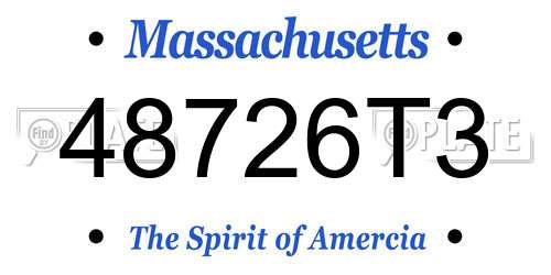 48726T3 Massachusetts License Plate