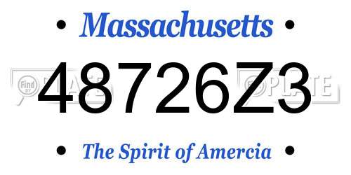 48726Z3 Massachusetts License Plate
