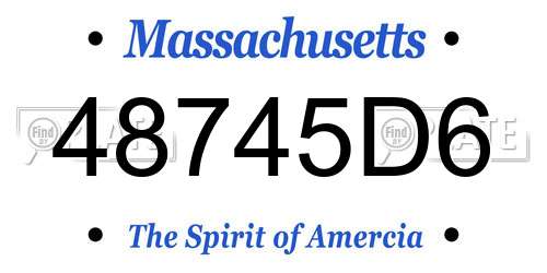 48745D6 Massachusetts License Plate