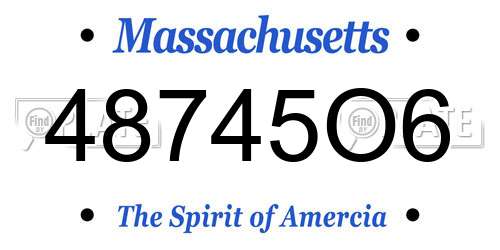 48745O6 Massachusetts License Plate