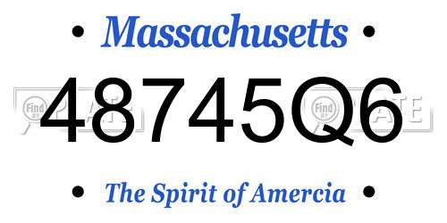 48745Q6 Massachusetts License Plate