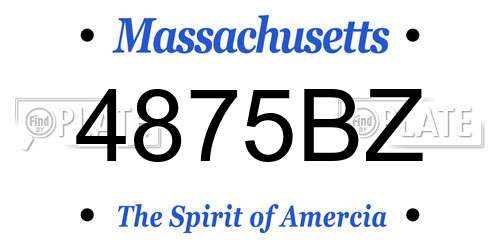 4875BZ Massachusetts License Plate