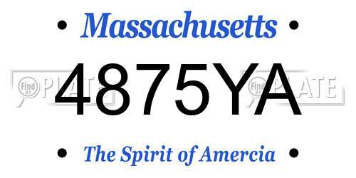 4875YA Massachusetts License Plate