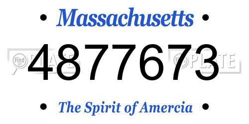 4877673 Massachusetts License Plate