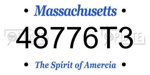 48776T3 Massachusetts License Plate