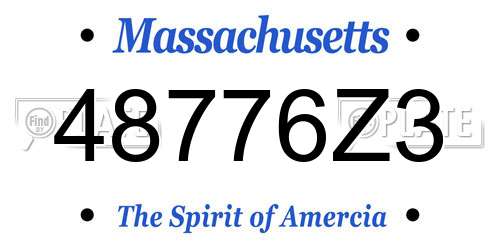 48776Z3 Massachusetts License Plate