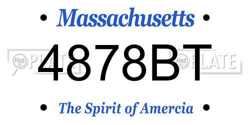 4878BT Massachusetts License Plate