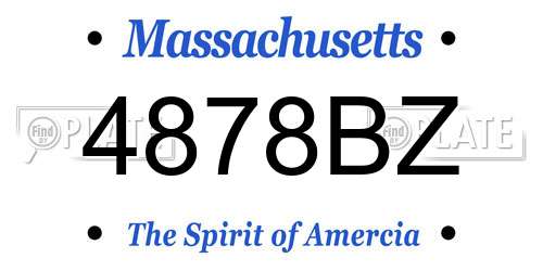 4878BZ Massachusetts License Plate