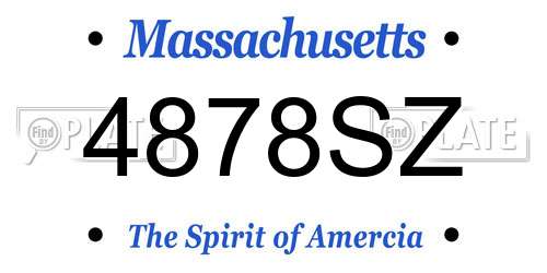 4878SZ Massachusetts License Plate