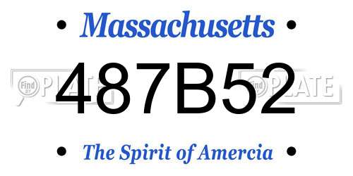 487B52 Massachusetts License Plate
