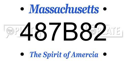 487B82 Massachusetts License Plate