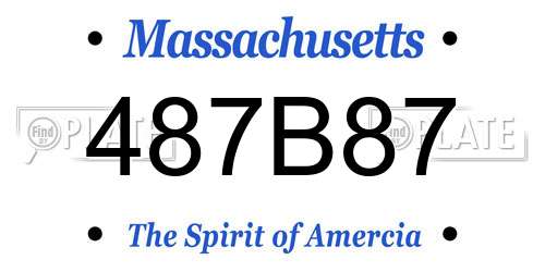 487B87 Massachusetts License Plate