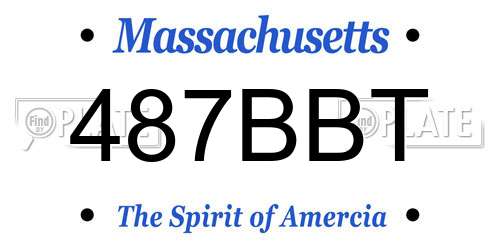 487BBT Massachusetts License Plate