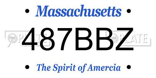 487BBZ Massachusetts License Plate