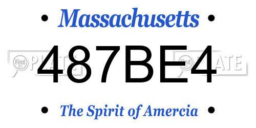 487BE4 Massachusetts License Plate