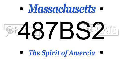 487BS2 Massachusetts License Plate