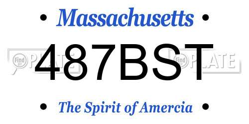 487BST Massachusetts License Plate