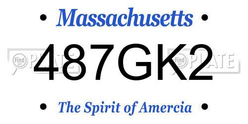 487GK2 Massachusetts License Plate