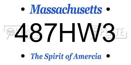 487HW3 Massachusetts License Plate