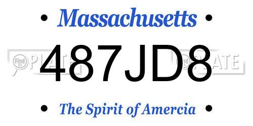 487JD8 Massachusetts License Plate