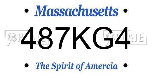 487KG4 Massachusetts License Plate