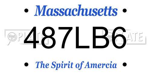 487LB6 Massachusetts License Plate
