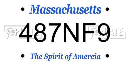 487NF9 Massachusetts License Plate