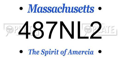 487NL2 Massachusetts License Plate