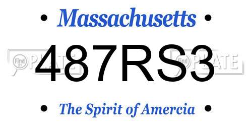 487RS3 Massachusetts License Plate