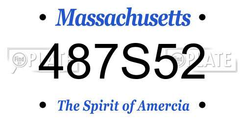 487S52 Massachusetts License Plate
