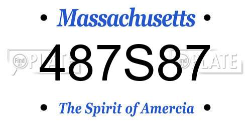 487S87 Massachusetts License Plate