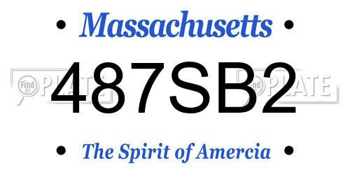 487SB2 Massachusetts License Plate