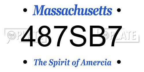 487SB7 Massachusetts License Plate