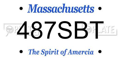 487SBT Massachusetts License Plate