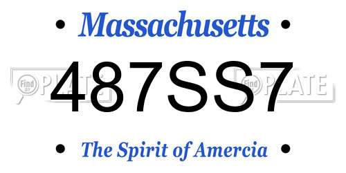 487SS7 Massachusetts License Plate
