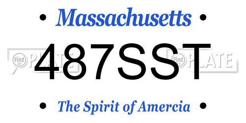487SST Massachusetts License Plate