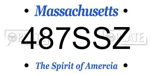 487SSZ Massachusetts License Plate