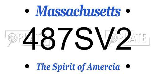 487SV2 Massachusetts License Plate