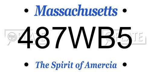 487WB5 Massachusetts License Plate