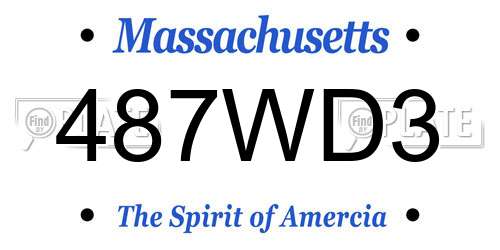 487WD3 Massachusetts License Plate