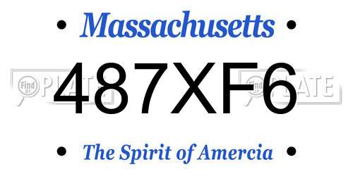 487XF6 Massachusetts License Plate