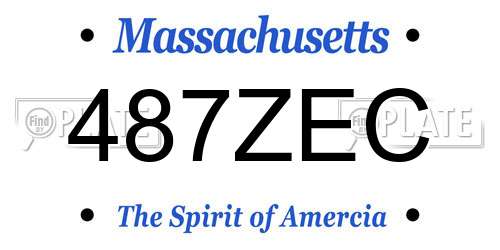487ZEC Massachusetts License Plate