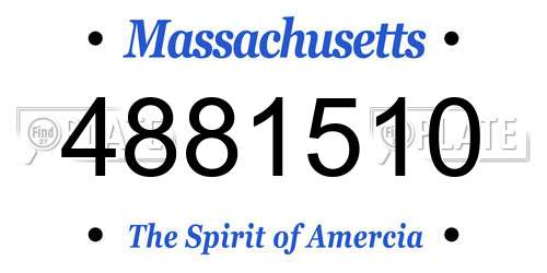 4881510 Massachusetts License Plate
