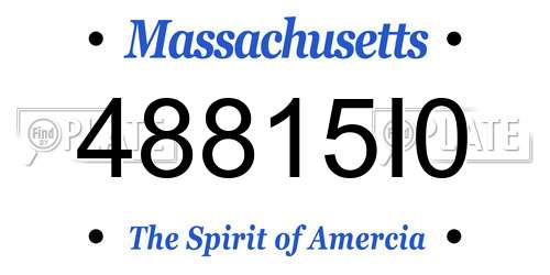 48815I0 Massachusetts License Plate