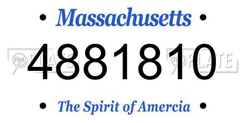 4881810 Massachusetts License Plate